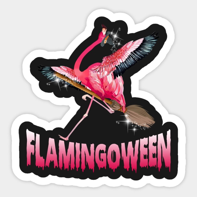 Flamingoween  Flamingo Mummy Costume Happy Hallowe Sticker by TeeSky